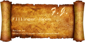 Fillinger János névjegykártya