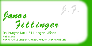 janos fillinger business card